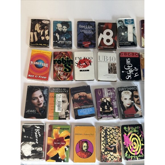 Vintage Cassette Tapes Lot of 41 Mixed Music 70s 80s Rock Pop with Carrying Case - Picture 8 of 13